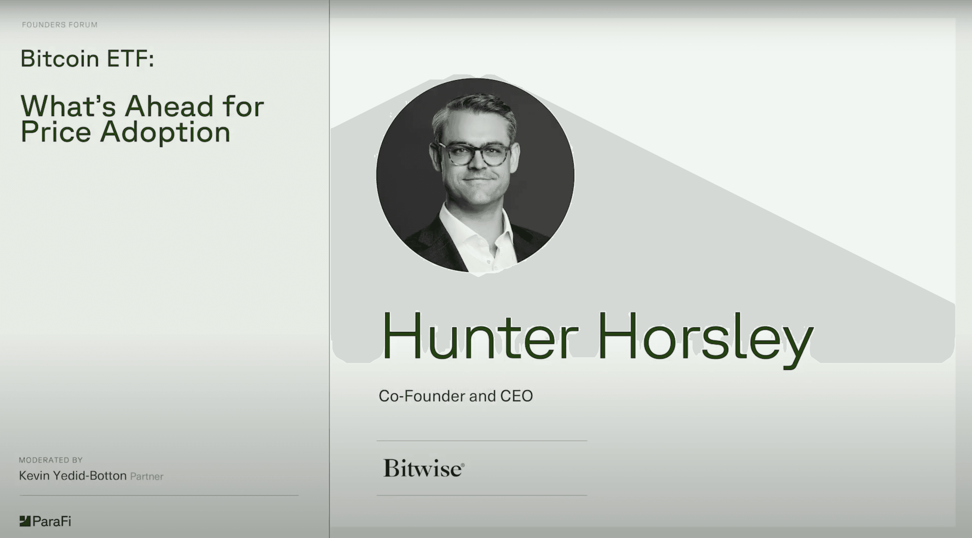 Bitwise's CEO Hunter Horsley Fireside Chat at Investor Day