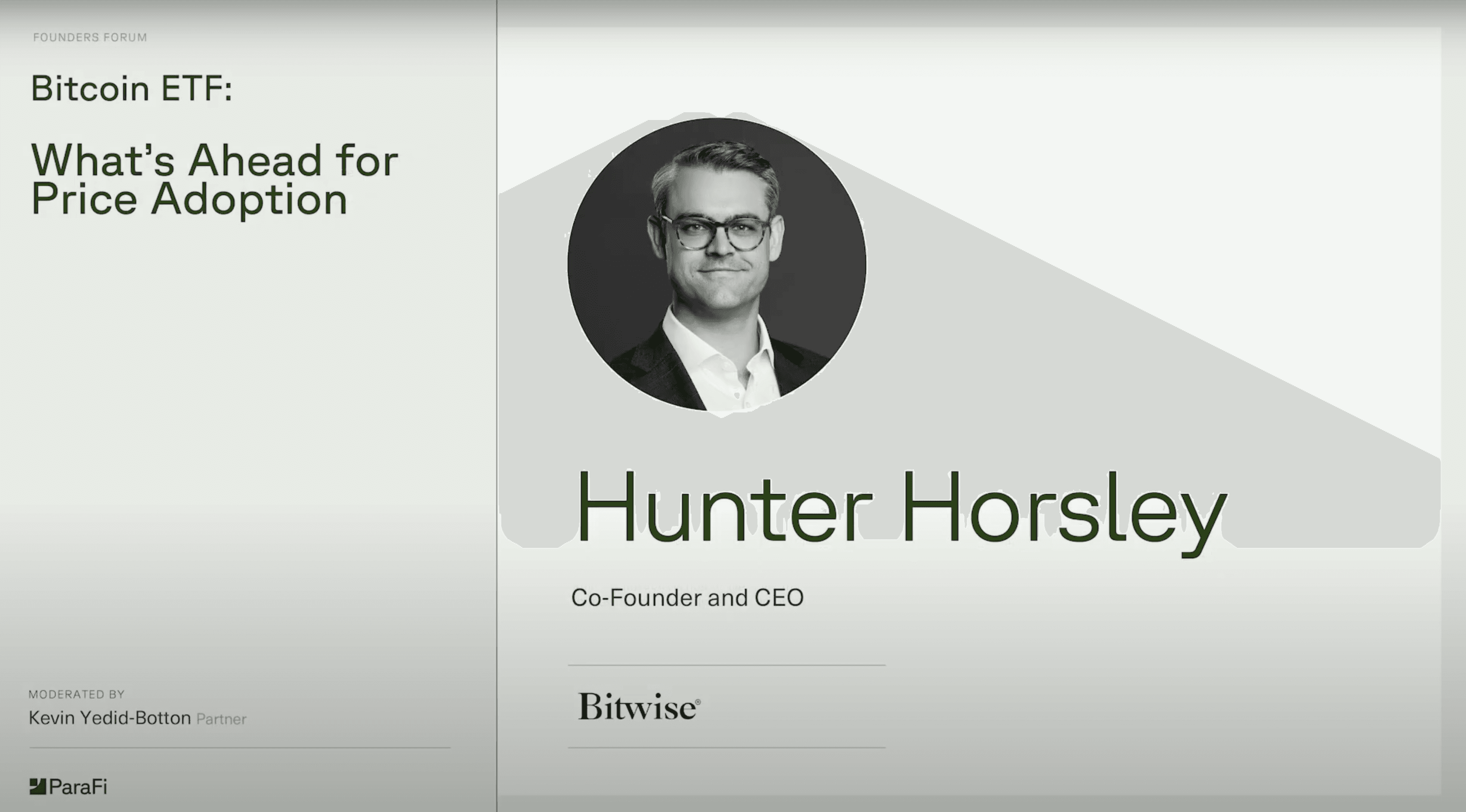 Bitwise's CEO Hunter Horsley Fireside Chat at Investor Day